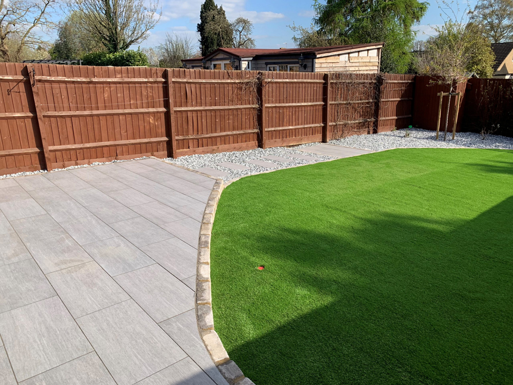 Grass and stonework design by Parklife Landscapes